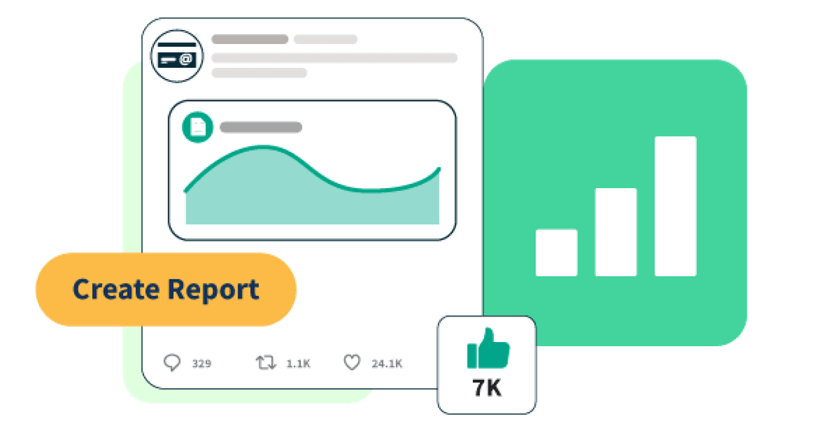 Grafico che illustra le analisi di Hootsuite e i resoconti dei social media