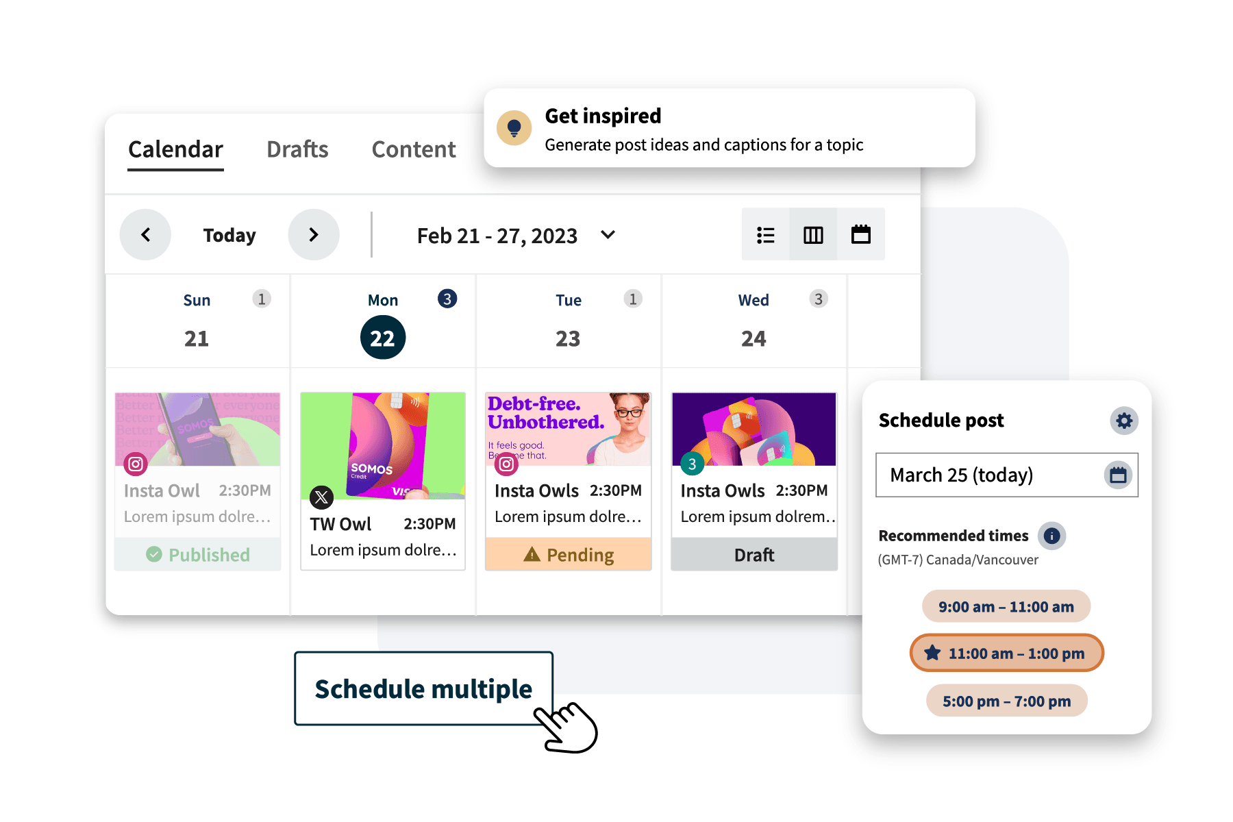 Hootsuite Planung für Massenversand