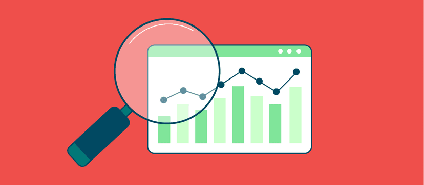 Magnifying glass and chart icons