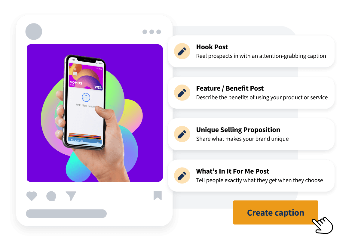 Gerador de legendas do Hootsuite com fórmulas de copywriting