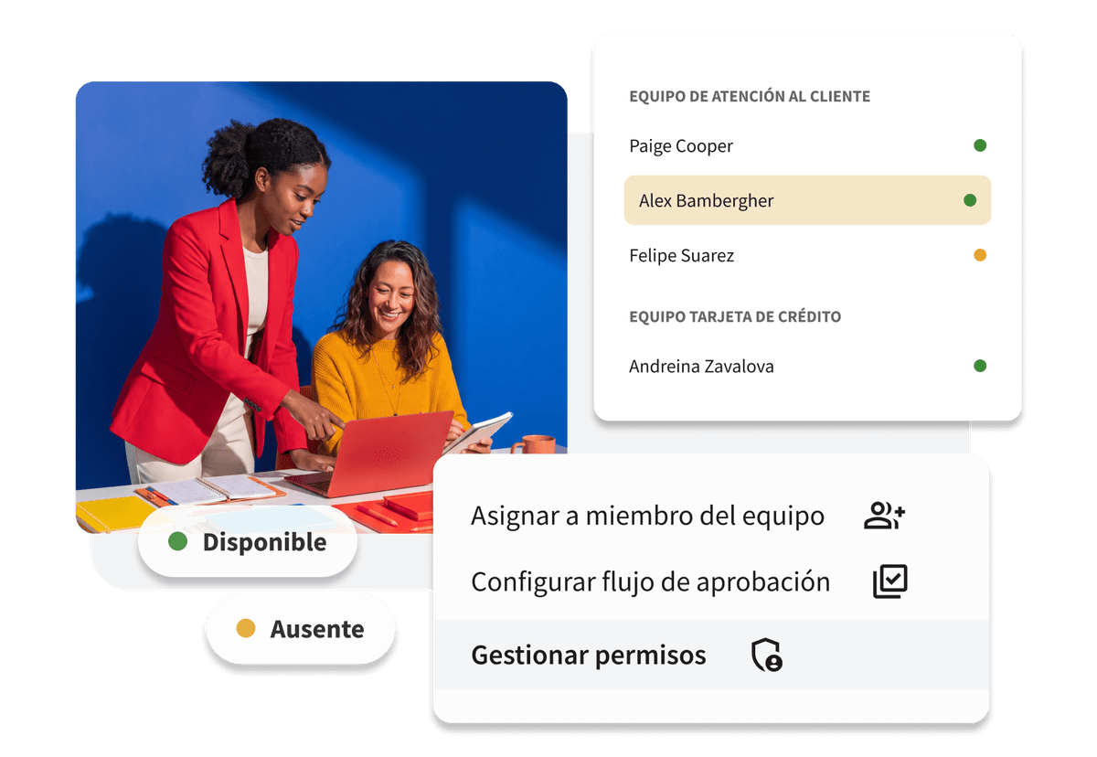 Bandeja de entrada de Hootsuite con asignaciones de equipo y prioridad