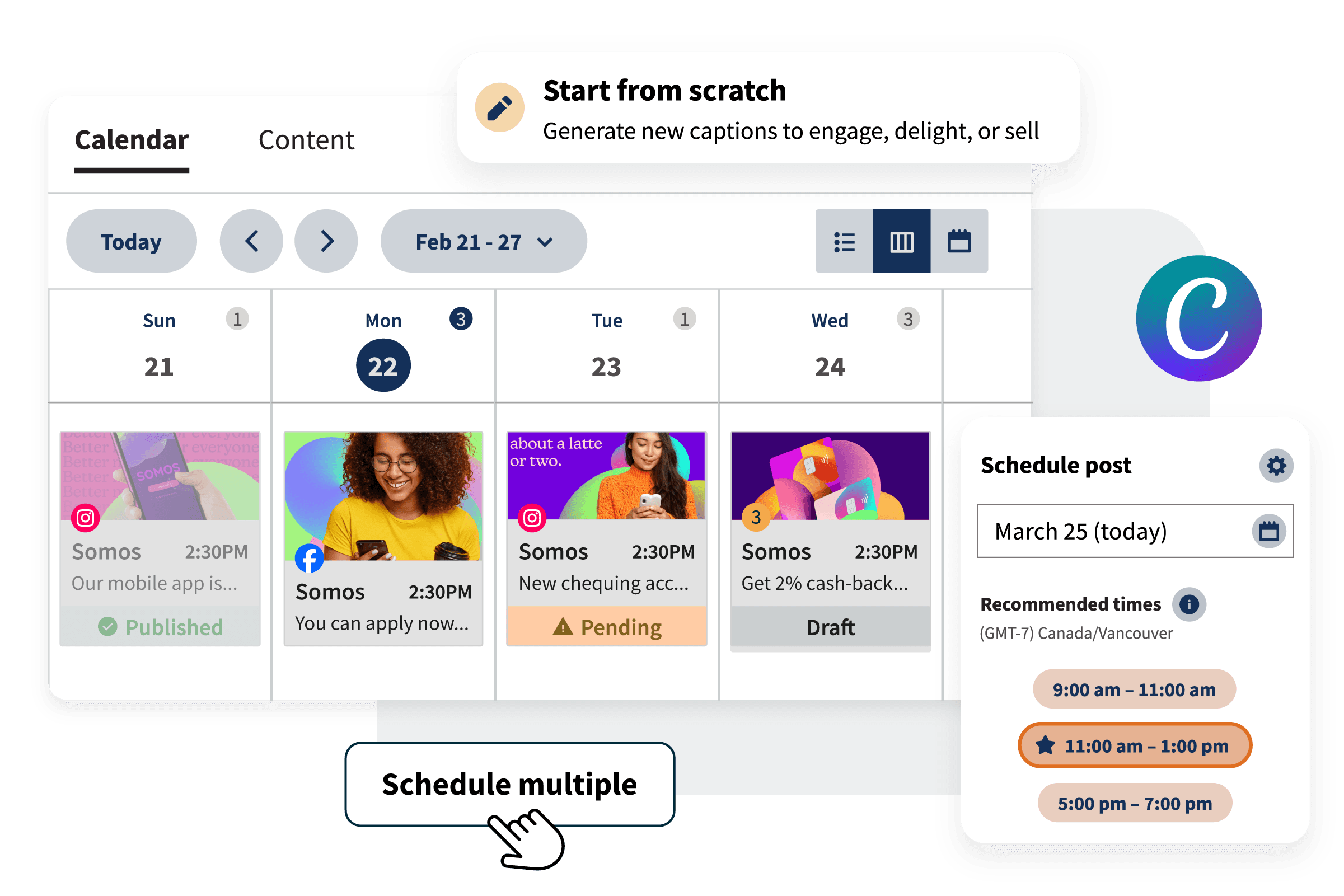 Funzionalità di pubblicazione di Hootsuite