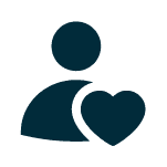 person with heart overlay icon