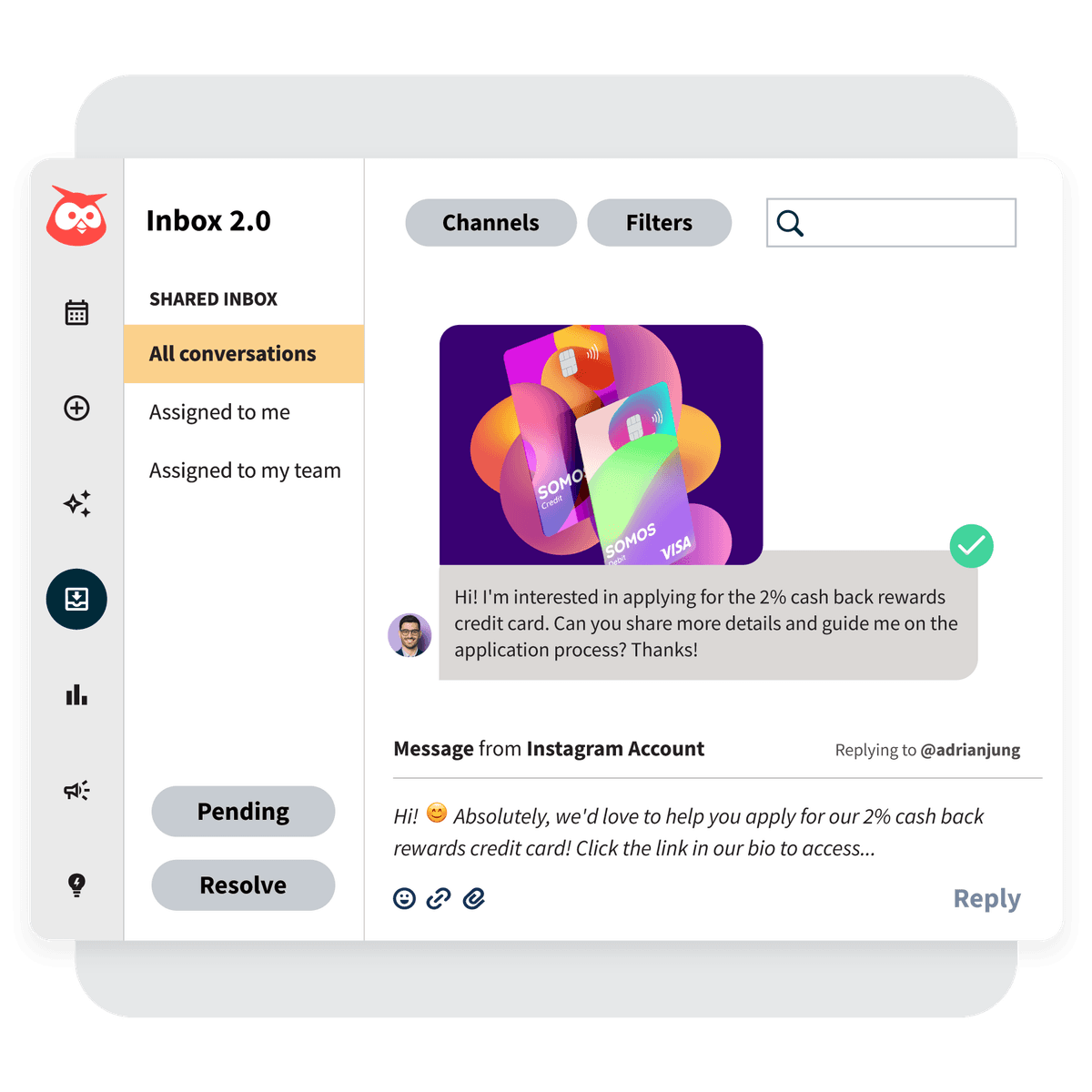 Dashboard di Hootsuite Inbox