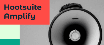Megafone com texto "Hootsuite Amplify"