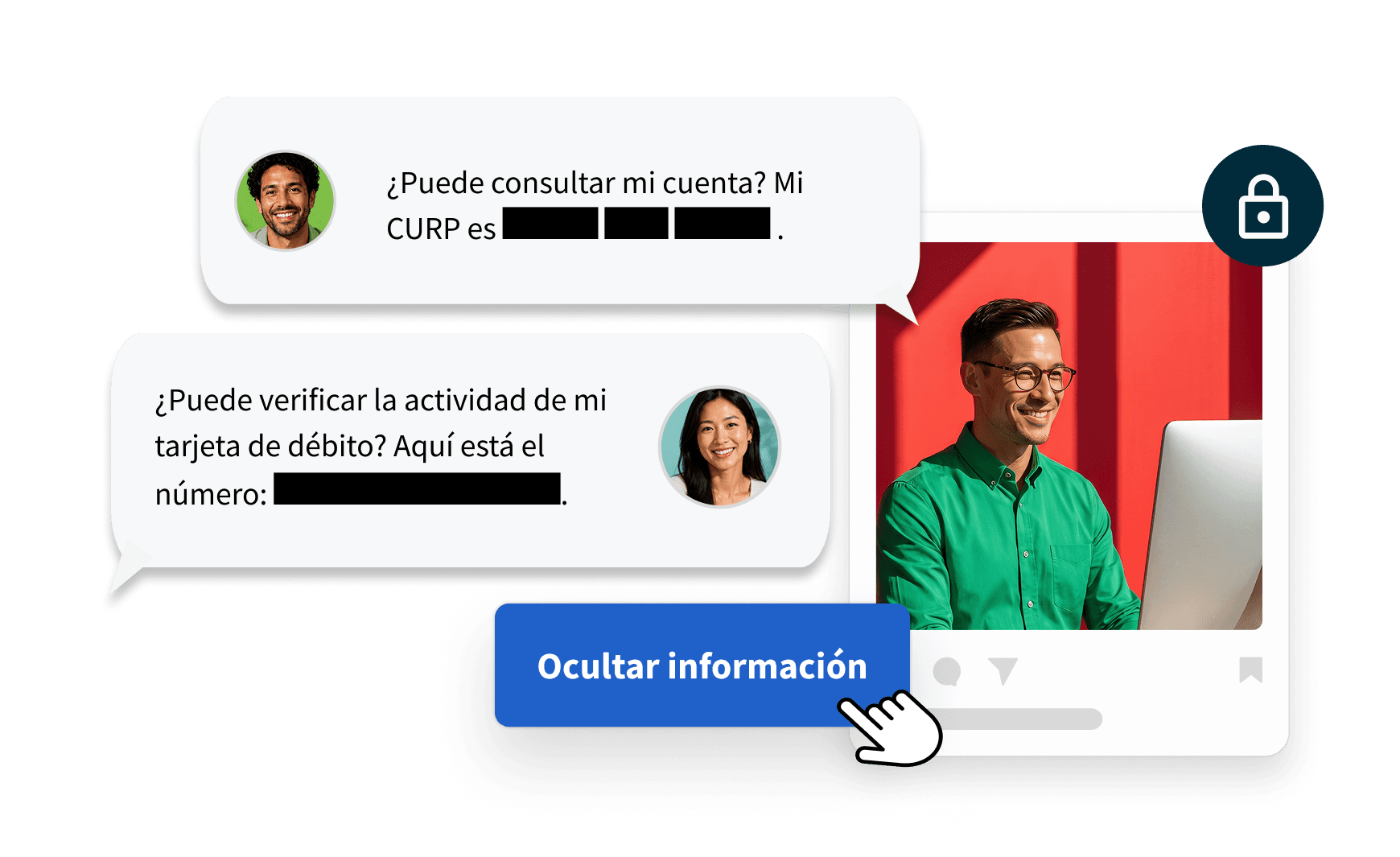 Hootsuite Inbox con funciones de gestión de información de identificación personal (PII), enmascaramiento de mensajes y seguridad