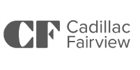 Logotipo da Cadillac Fairview em preto e branco