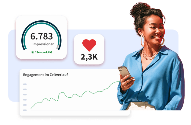 Mann am Laptop verwendet Hootsuite Amplify
