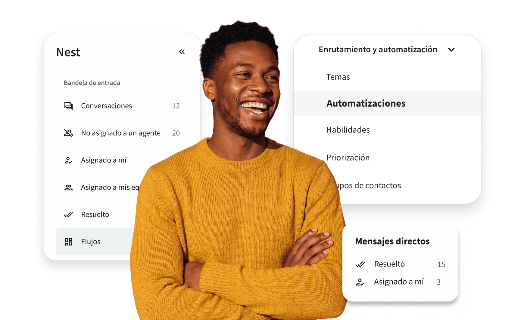 Hombre en un portátil usando Hootsuite Inbox