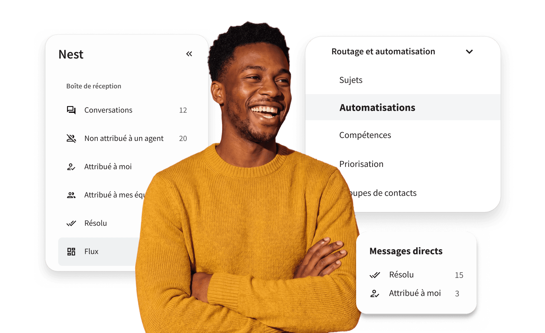 Homme sur un ordinateur portable utilisant Hootsuite Inbox