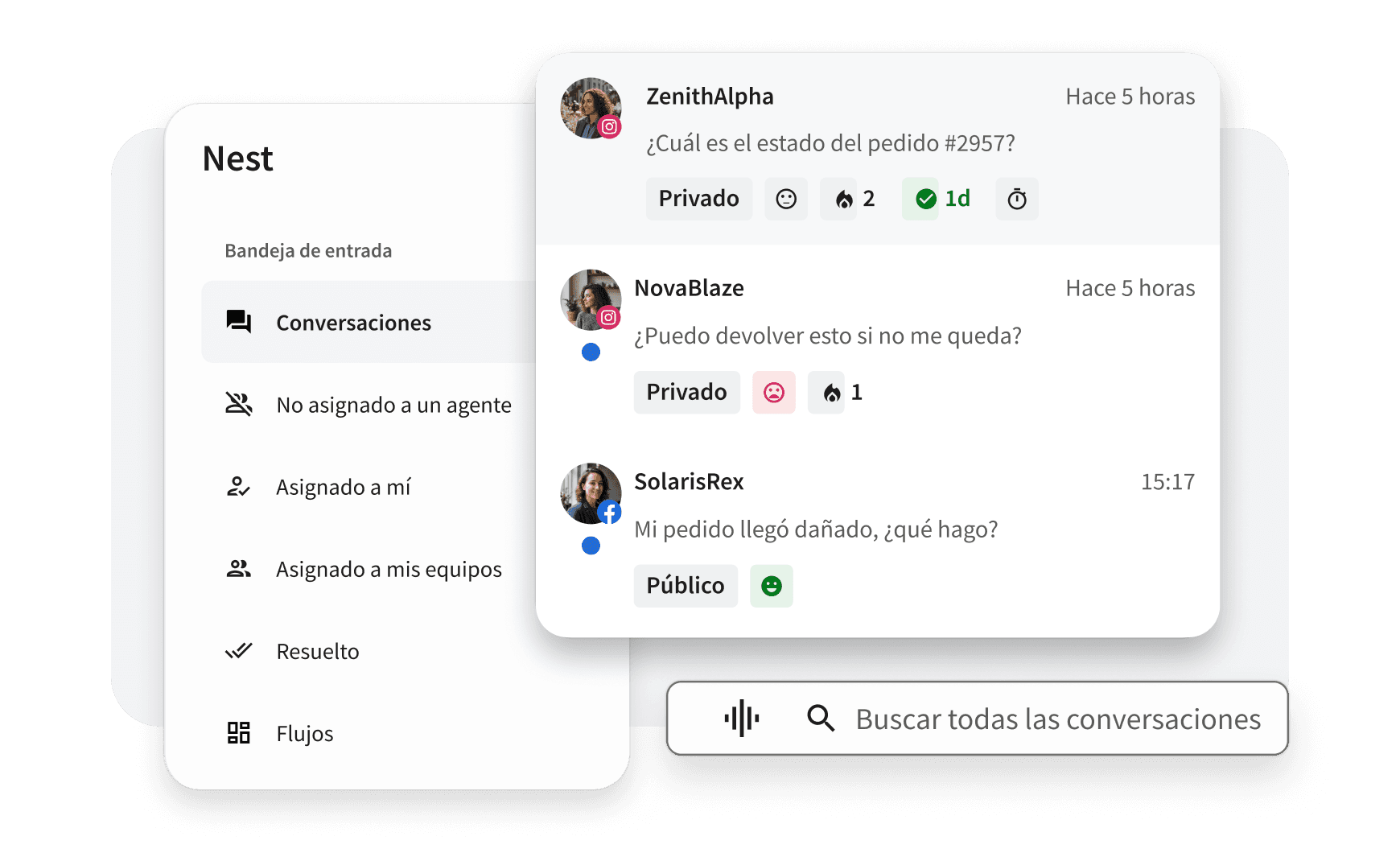 Funciones de mensajes sociales y bandeja de entrada de Hootsuite