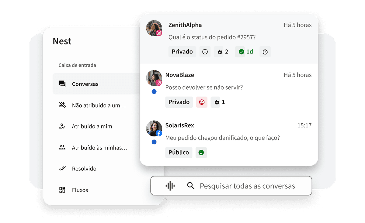 Hootsuite Inbox 2.0 exibindo filtros, canais e busca