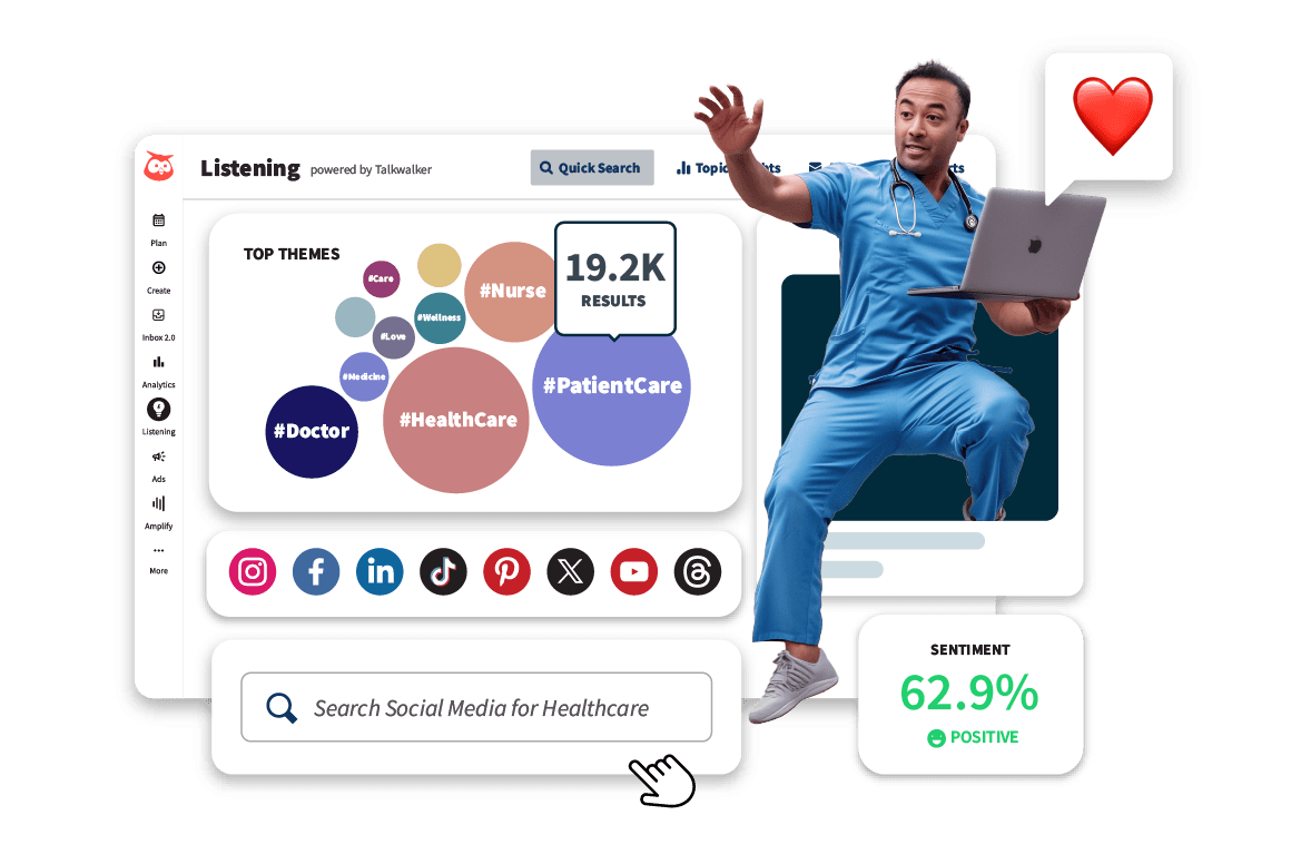 Hootsuite-Produktaufnahme und Mann am Computer